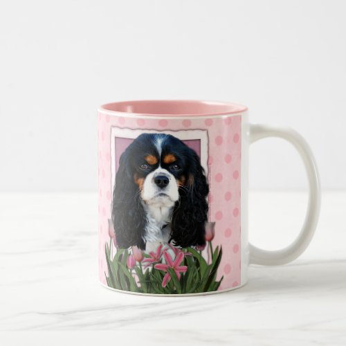 Mothers Day _ Pink Tulips _ Cavalier _ Tri_Color Two_Tone Coffee Mug