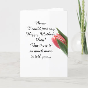 Mother's Day Pink Tulips from Daughter Letterpress Thank You Card