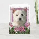 Mothers Day - Pink Tulips - Westie Card at Zazzle