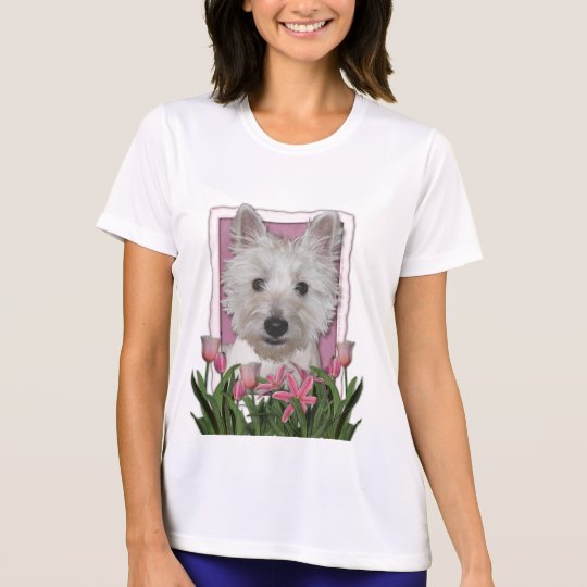 Mothers Day - Pink Tulips - Westie T-Shirt