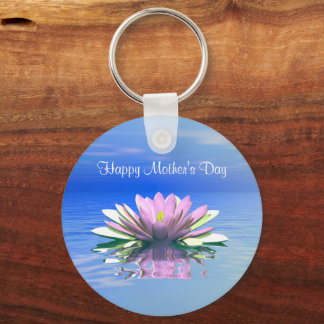 Mother's Day Pink Water Lily Keychain