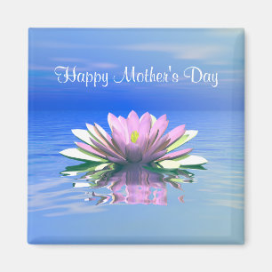 Mother's Day Pink Water Lily Magnet