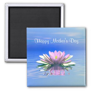 Mother's Day Pink Water Lily Magnet by Peerdrops at Zazzle