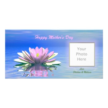 Mother's Day Pink Water Lily Photo Card by xfinity7 at Zazzle