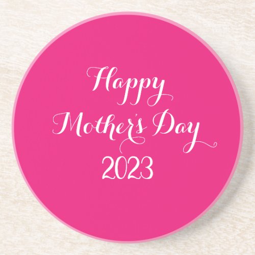Mothers Day Pink White Custom Color Colorful Gift Coaster