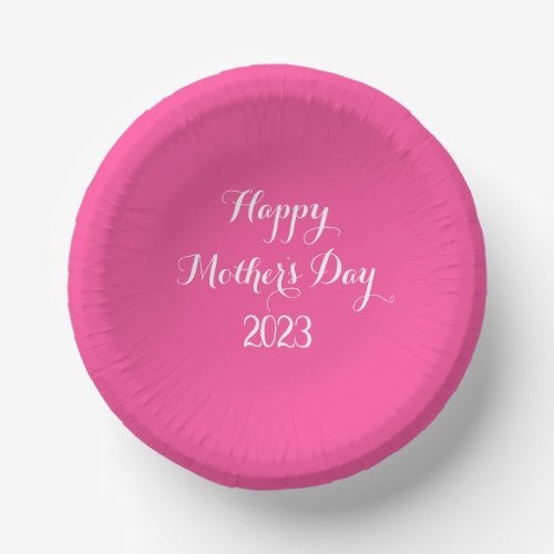 Mothers Day Pink White Custom Color Cute 2023 Paper Bowls