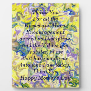 Mother's Day Plaque with Poem