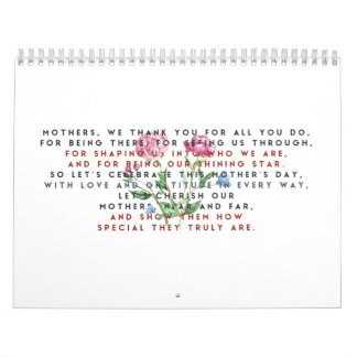 mothers day poem and flowers  calendar