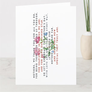 mothers day poem and flowers thank you card