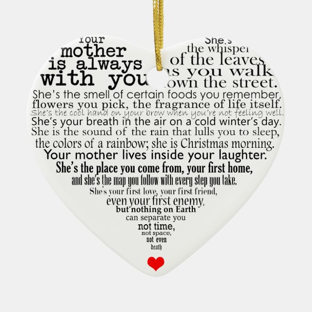 Mother's day poem ceramic ornament (Front)