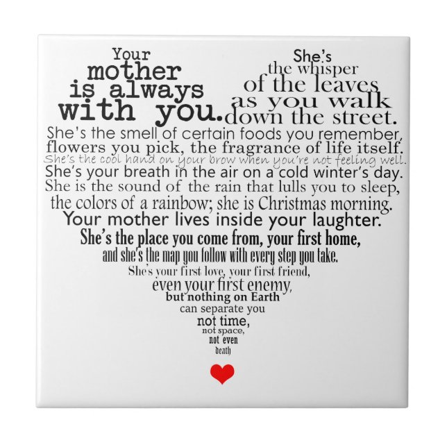 Mother's day poem ceramic tile (Front)