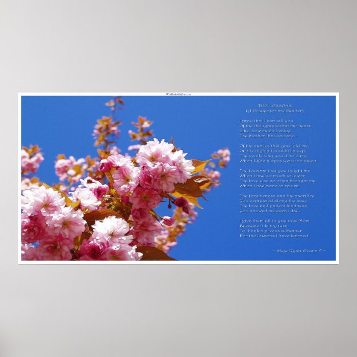 MOTHER'S DAY & POEM Cherry Blossoms Poster