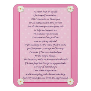 Mother's Day Poem Door Sign