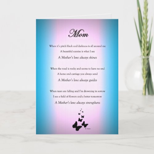 Mothers day poem greeting card personlize it