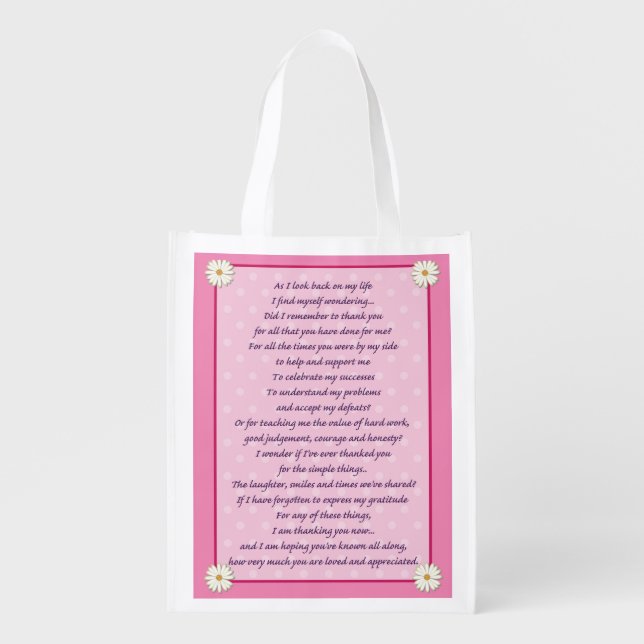 Mother's Day Poem Grocery Bag (Front)