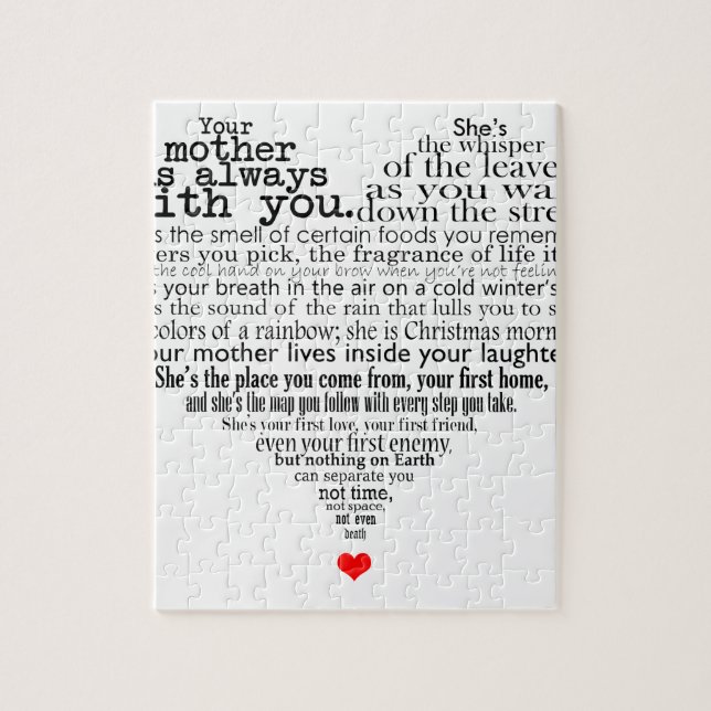 Mother's day poem jigsaw puzzle (Vertical)