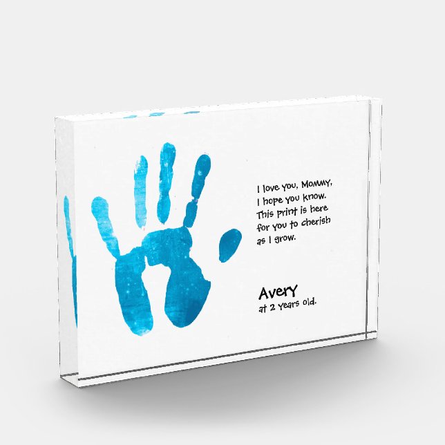 Mother's Day Poem keepsake Child Gift Handprint Photo Block (Left)