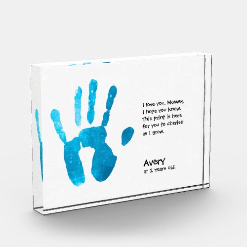 Mothers Day Poem keepsake Child Gift Handprint Photo Block