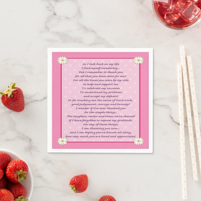Mother's Day Poem Napkins (Insitu)