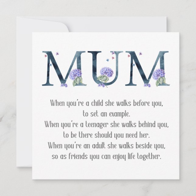 Mother's Day Poem Note Card (Front)