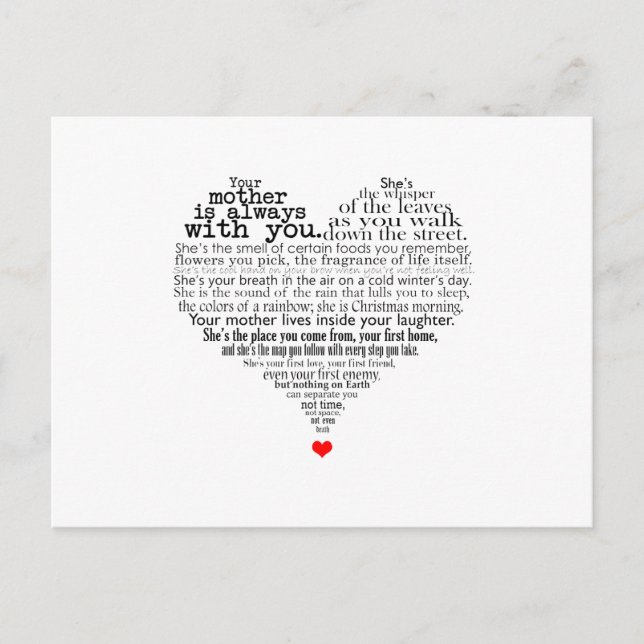 Mother's day poem postcard (Front)