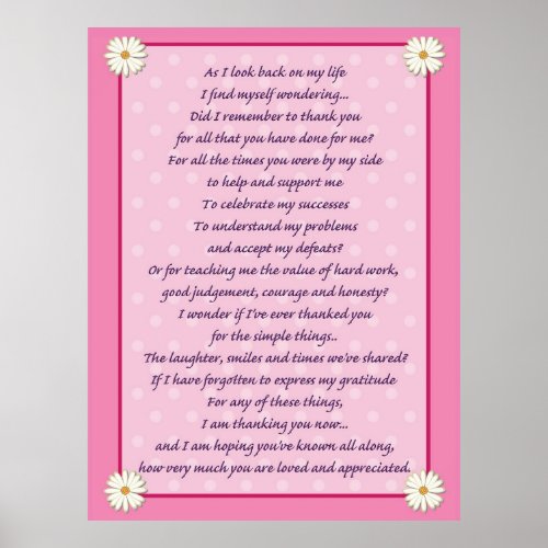 Mothers Day Poem Poster