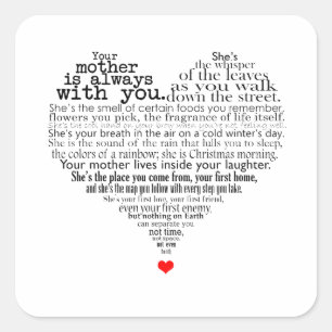 Mother's day poem square sticker