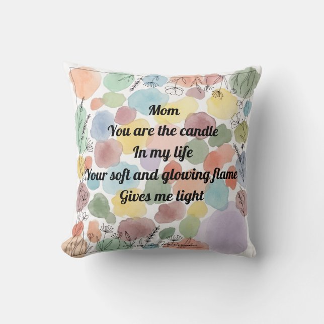 "Mother's Day Poem Throw Cushion" Pillow (Front)