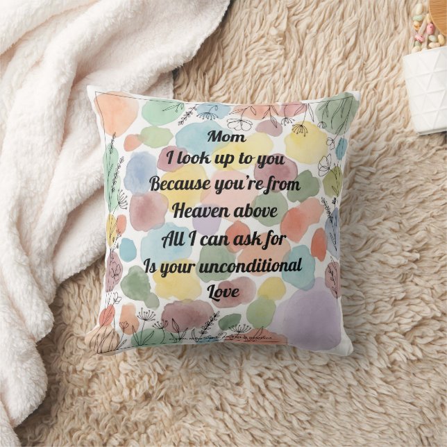 "Mother's Day Poem Throw Cushion" Pillow (Blanket)