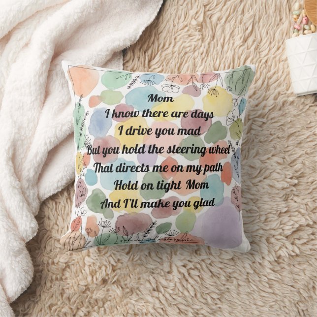 "Mother's Day Poem Throw Cushion" Pillow (Blanket)