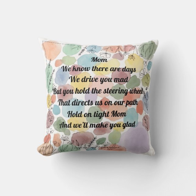 Mother's Day Poem Throw Pillow (Front)