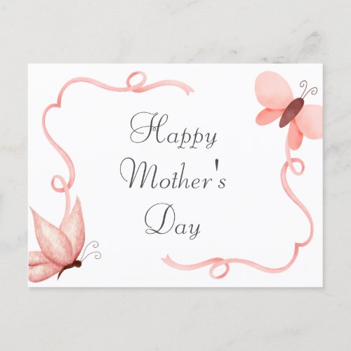 Mothers Day postcard Happy Mamas Day Greeting Invitation Postcard