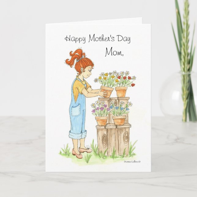Mother's Day Pots of flowers Card (Front)