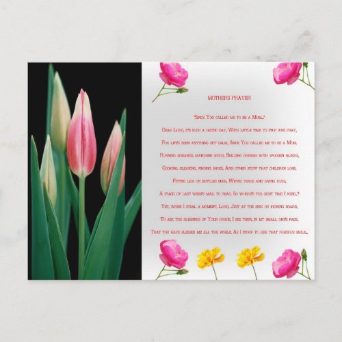 Mothers Day Prayer Postcard