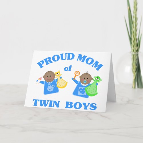 Mothers Day Proud Mom Of Twin Boys Ethnic Card