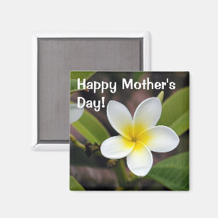 Mothers Day Pure White and Yellow Flower Photo Magnet