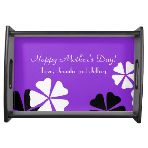 Mother's Day Purple Floral Minimalist Serving Tray