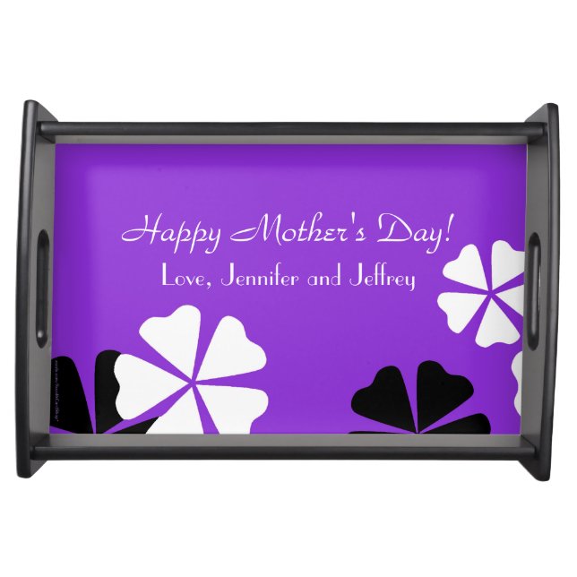Mother's Day Purple Floral Minimalist Serving Tray (Front)