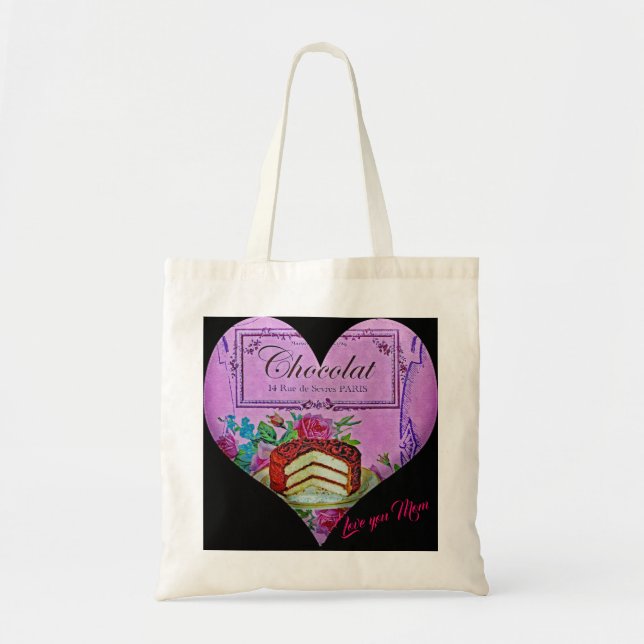 Mother's Day purple heart Chocolate    Tote Bag (Front)