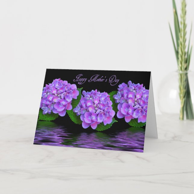 Mother's Day Purple Hydrangeas Card (Front)