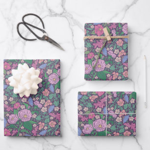 Mother's Day Purple Paper Fan Pink Fuschia