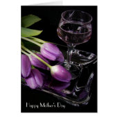 Mother's Day purple tulips and wine (Front)