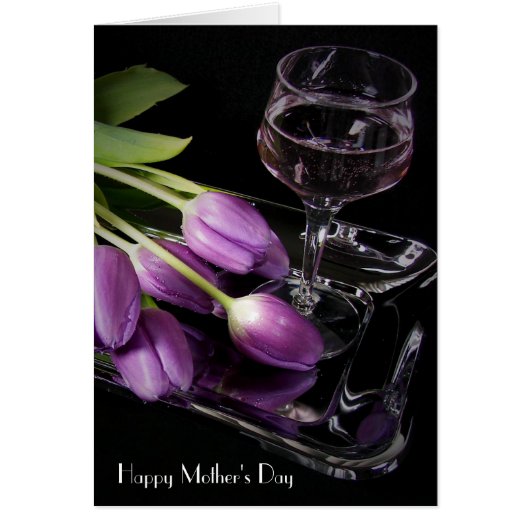 Mother's Day purple tulips and wine (Front)