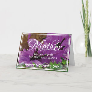 MOTHER'S DAY Purple WORTH MORE THAN RUBIES Card