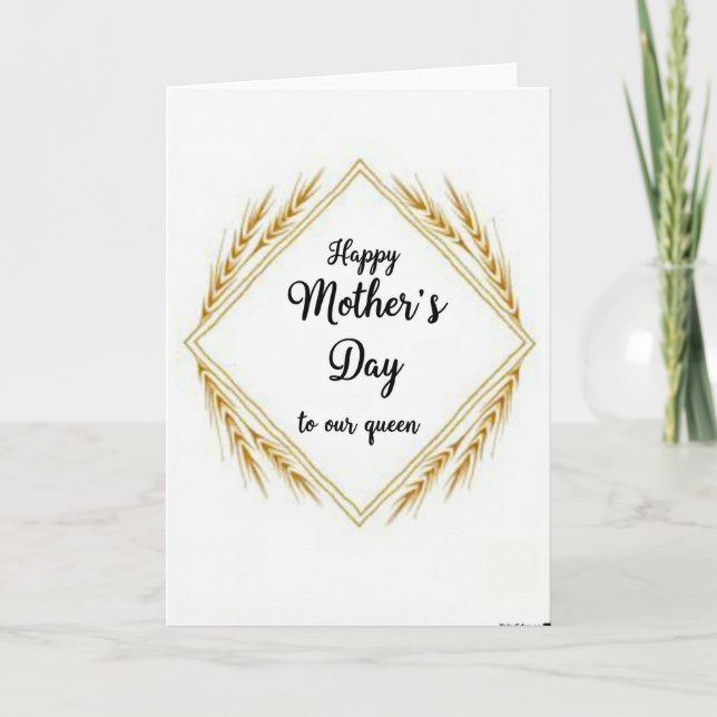 Mothers Day Queen Of Our Hearts Card (Front)