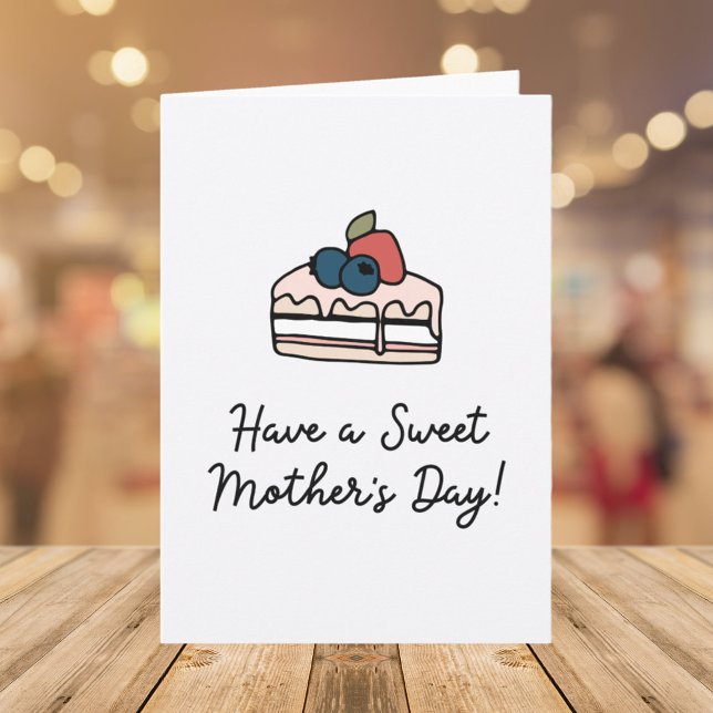 Mothers Day Quote Modern Line Art Illustration Card (Close up)