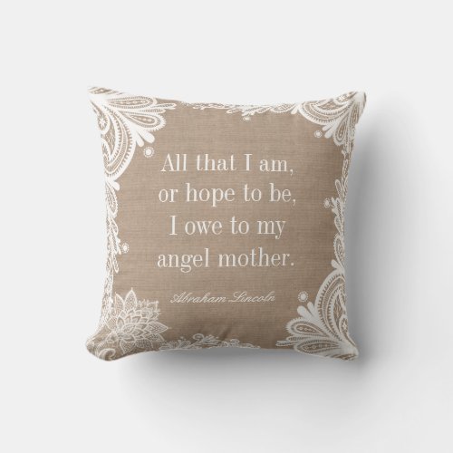 Mothers Day Quote Pillow