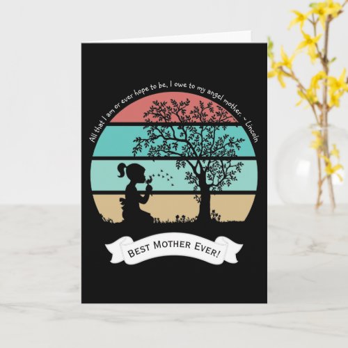 Mothers Day Quote Sitting Under Tree Angel Mother Card