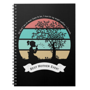 Mother's Day Quote Sitting Under Tree Angel Mother Notebook