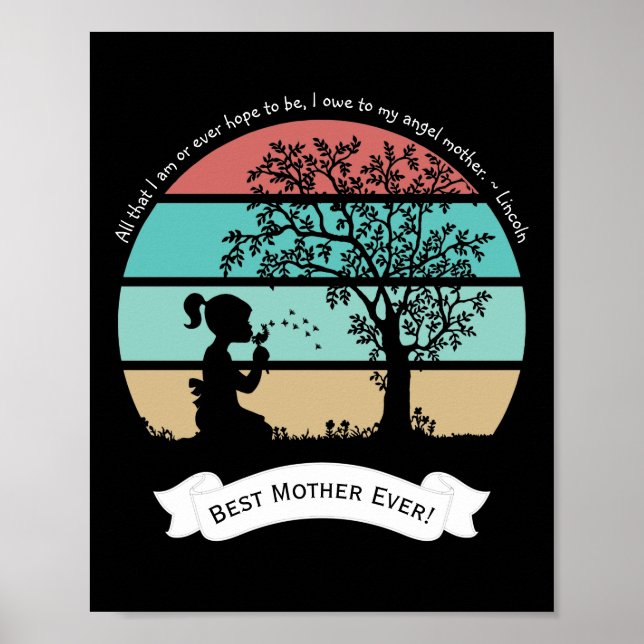 Mother's Day Quote Sitting Under Tree Angel Mother Poster (Front)